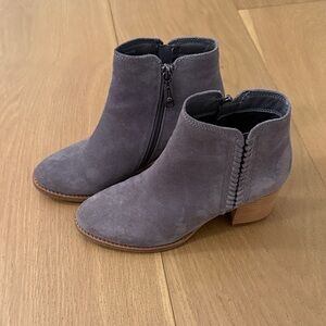 Blondo Gray Suede Waterproof Ankle Boots